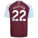 aston villa adidas home shirt 2024-25 – kids with maatsen 22 printing Collection | Official Aston Villa Kits for Fans