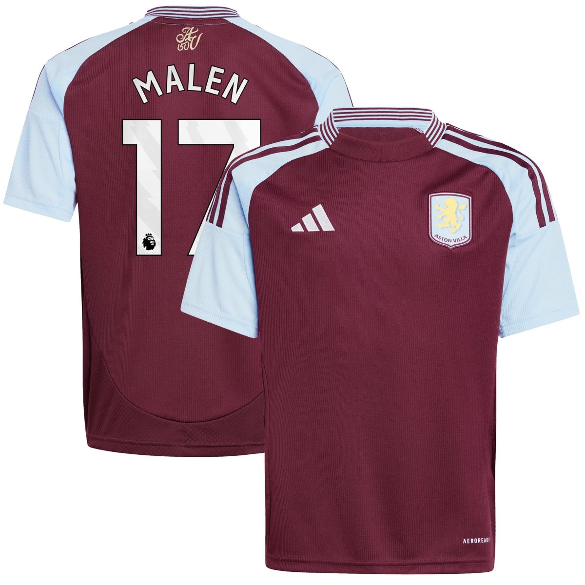 aston villa adidas home shirt 2024-25 – kids with malen 17 printing Collection | Official Aston Villa Kits for Fans