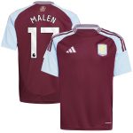 aston villa adidas home shirt 2024-25 – kids with malen 17 printing Collection | Official Aston Villa Kits for Fans