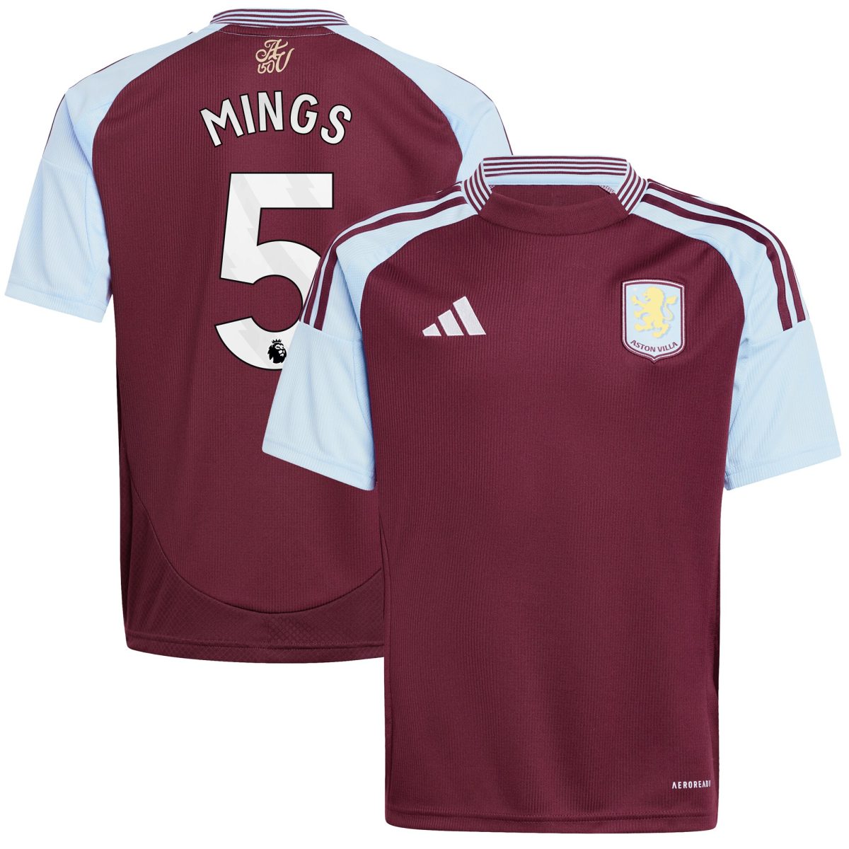 aston villa adidas home shirt 2024-25 – kids with mings 5 printing Collection | Official Aston Villa Kits for Fans