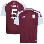aston villa adidas home shirt 2024-25 – kids with mings 5 printing Collection | Official Aston Villa Kits for Fans