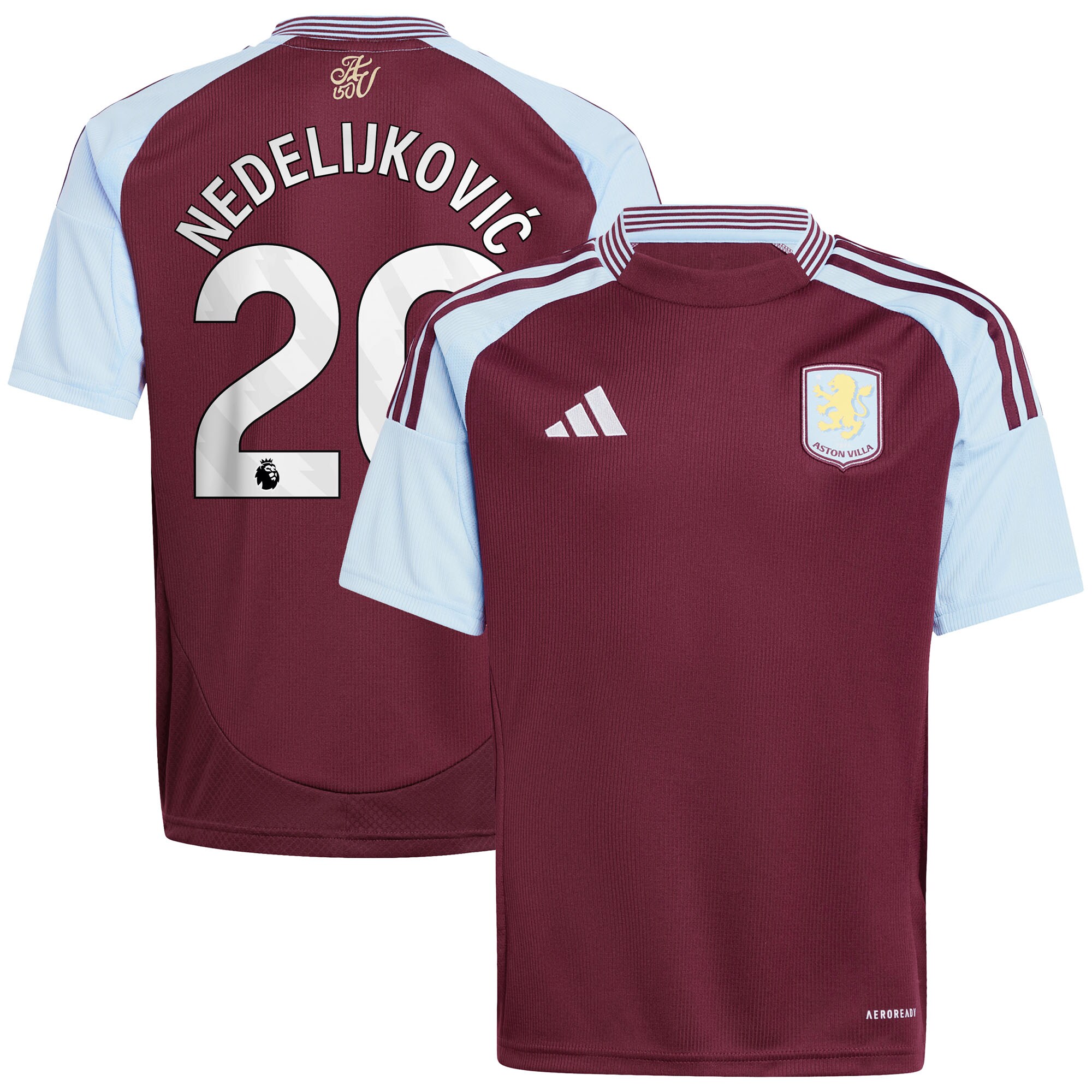 aston villa adidas home shirt 2024-25 – kids with nedeljković 20 printing Collection | Official Aston Villa Kits for Fans