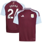 aston villa adidas home shirt 2024-25 – kids with onana 24 printing Collection | Official Aston Villa Kits for Fans