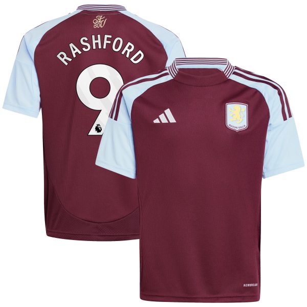 aston villa adidas home shirt 2024-25 – kids with rashford 9 printing Collection | Official Aston Villa Kits for Fans