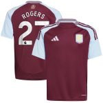 aston villa adidas home shirt 2024-25 – kids with rogers 27 printing Collection | Official Aston Villa Kits for Fans