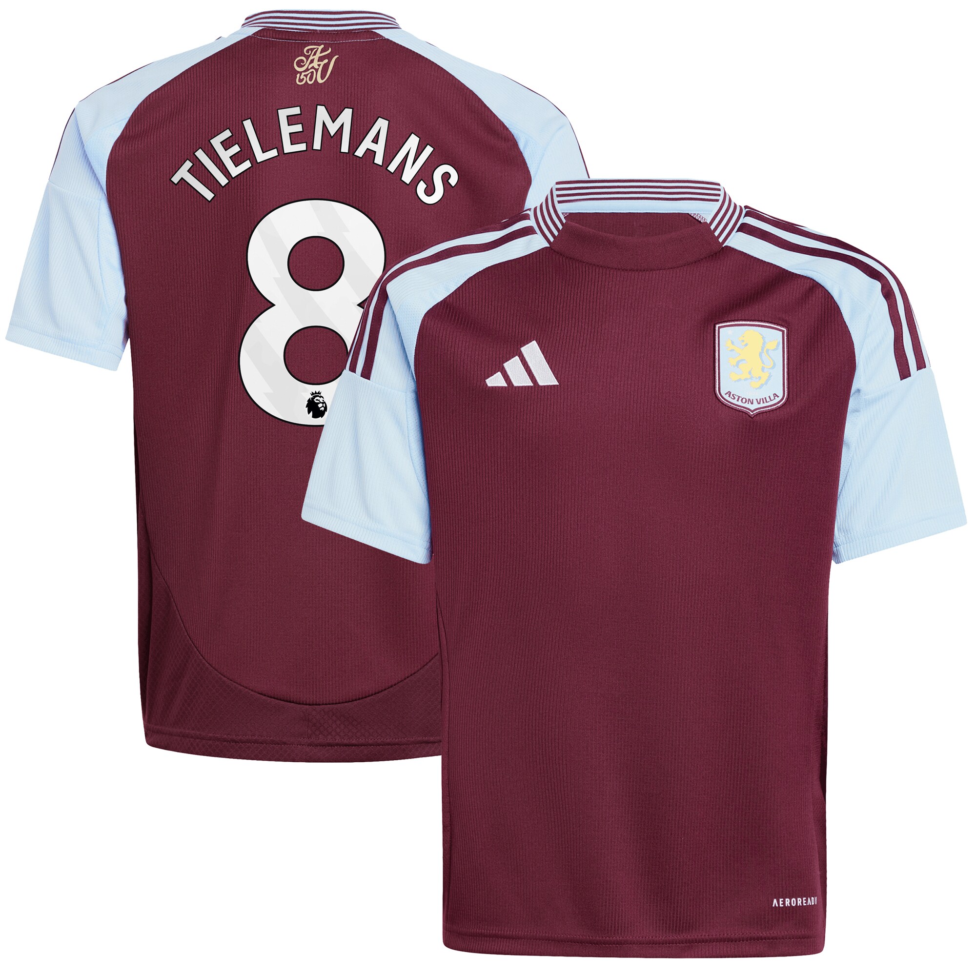 aston villa adidas home shirt 2024-25 – kids with tielemans 8 printing Collection | Official Aston Villa Kits for Fans