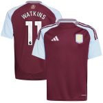 aston villa adidas home shirt 2024-25 – kids with watkins 11 printing Collection | Official Aston Villa Kits for Fans