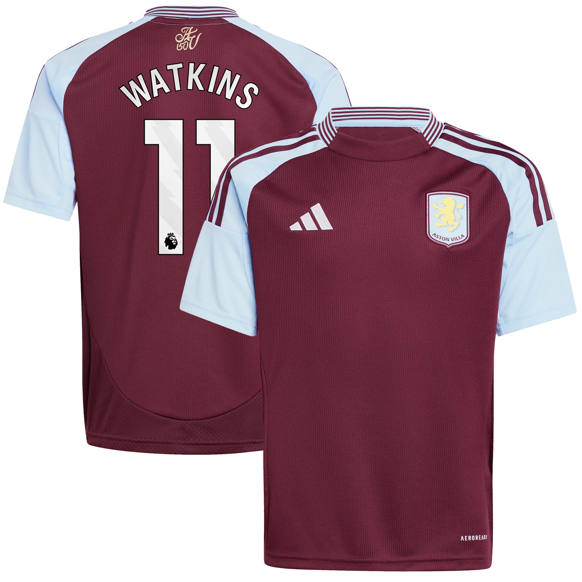 aston villa adidas home shirt 2024-25 – kids with watkins 11 printing Collection | Official Aston Villa Kits for Fans