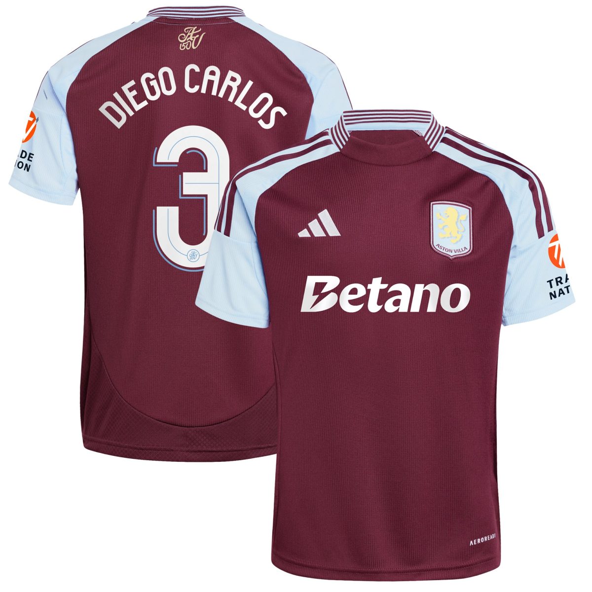 aston villa adidas home shirt 2024-25 with diego carlos 3 cup printing Collection | Official Aston Villa Kits for Fans