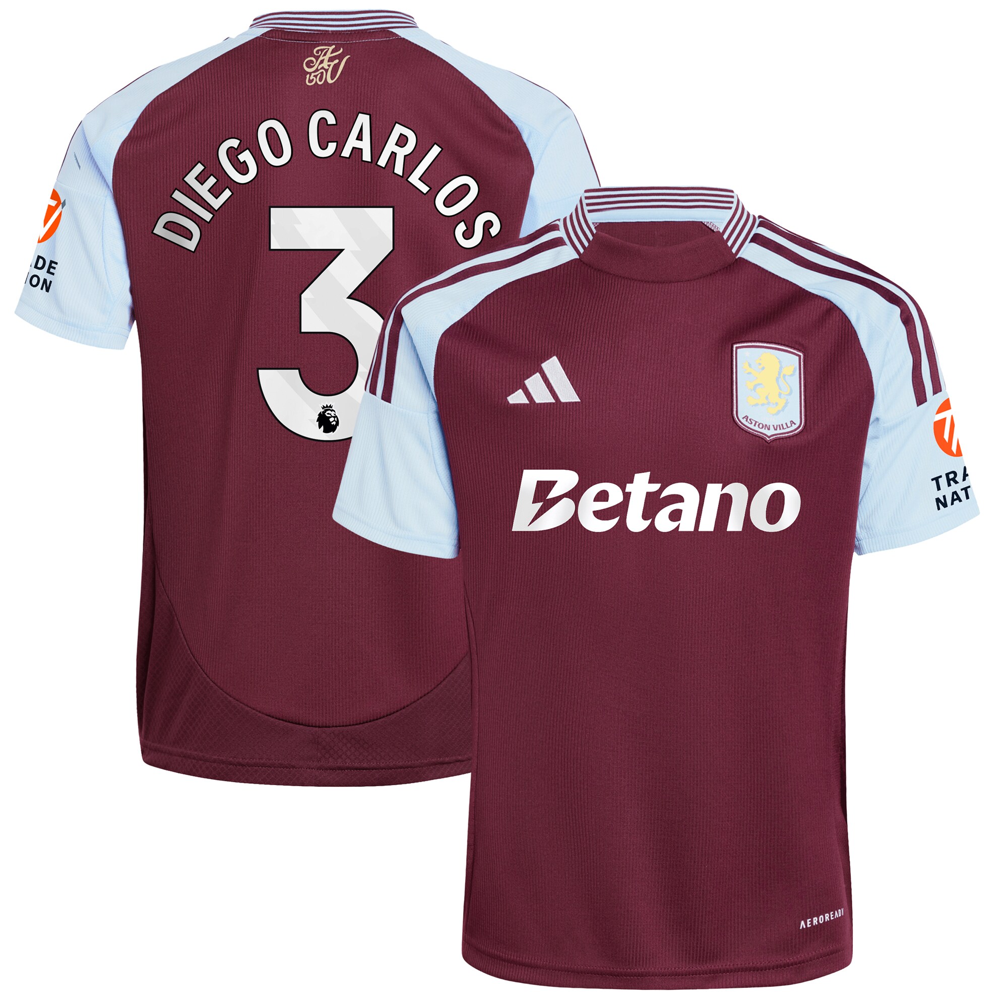 aston villa adidas home shirt 2024-25 with diego carlos 3 printing Collection | Official Aston Villa Kits for Fans