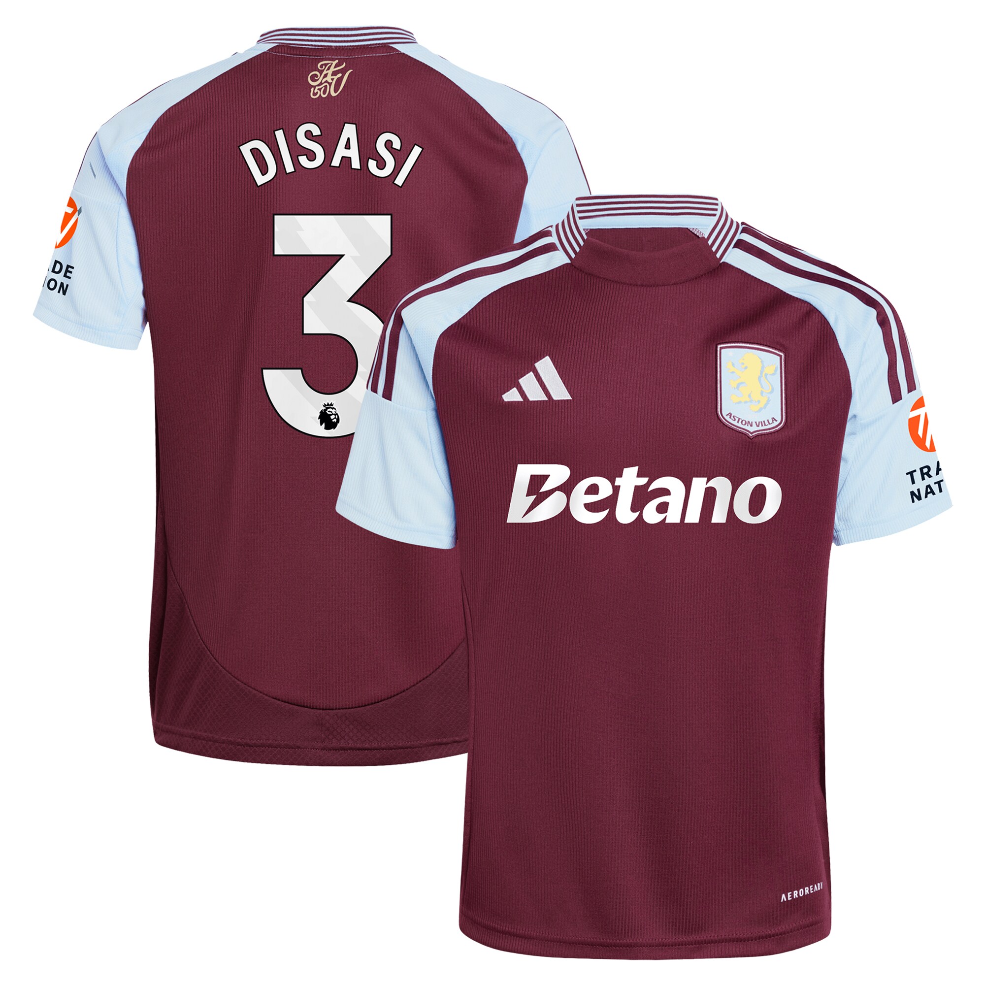 aston villa adidas home shirt 2024-25 with disasi 3 printing Collection | Official Aston Villa Kits for Fans