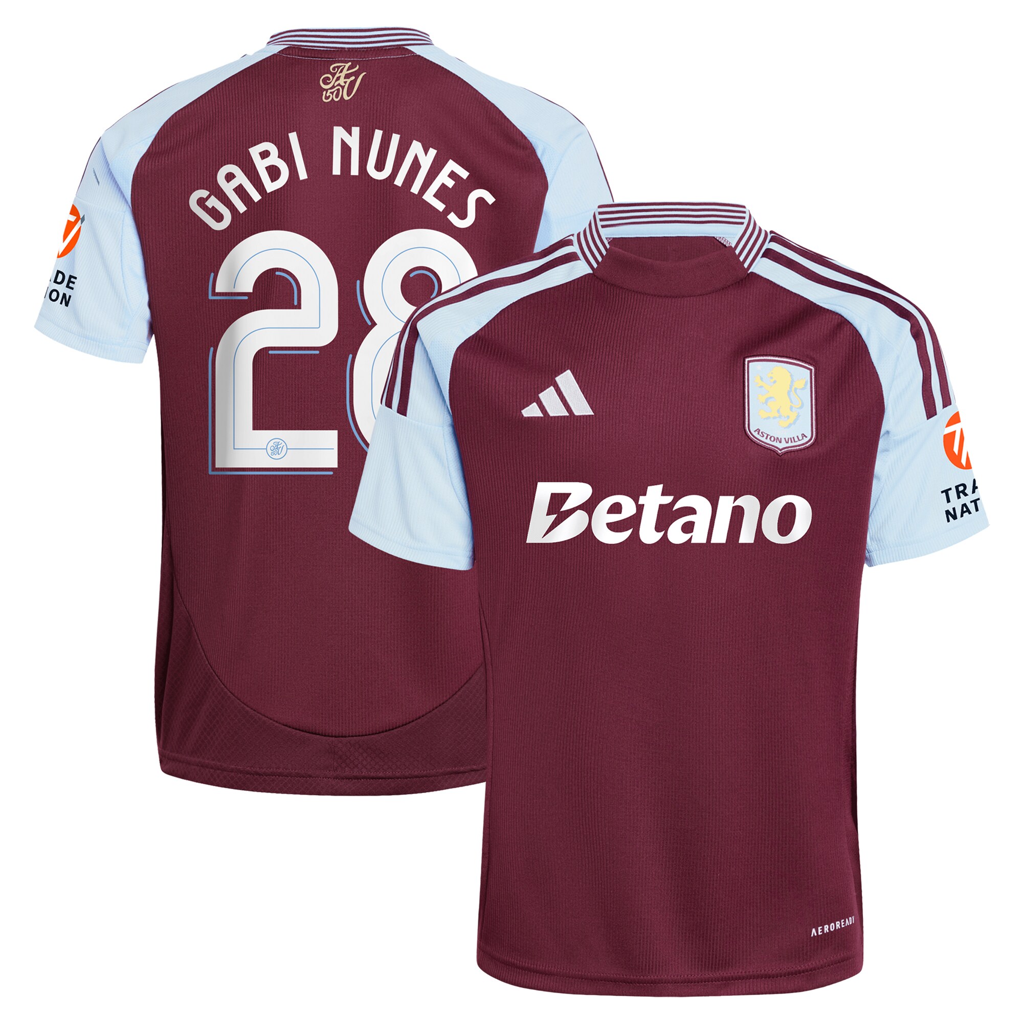 aston villa adidas home shirt 2024-25 with gabi nunes 28 cup printing Collection | Official Aston Villa Kits for Fans