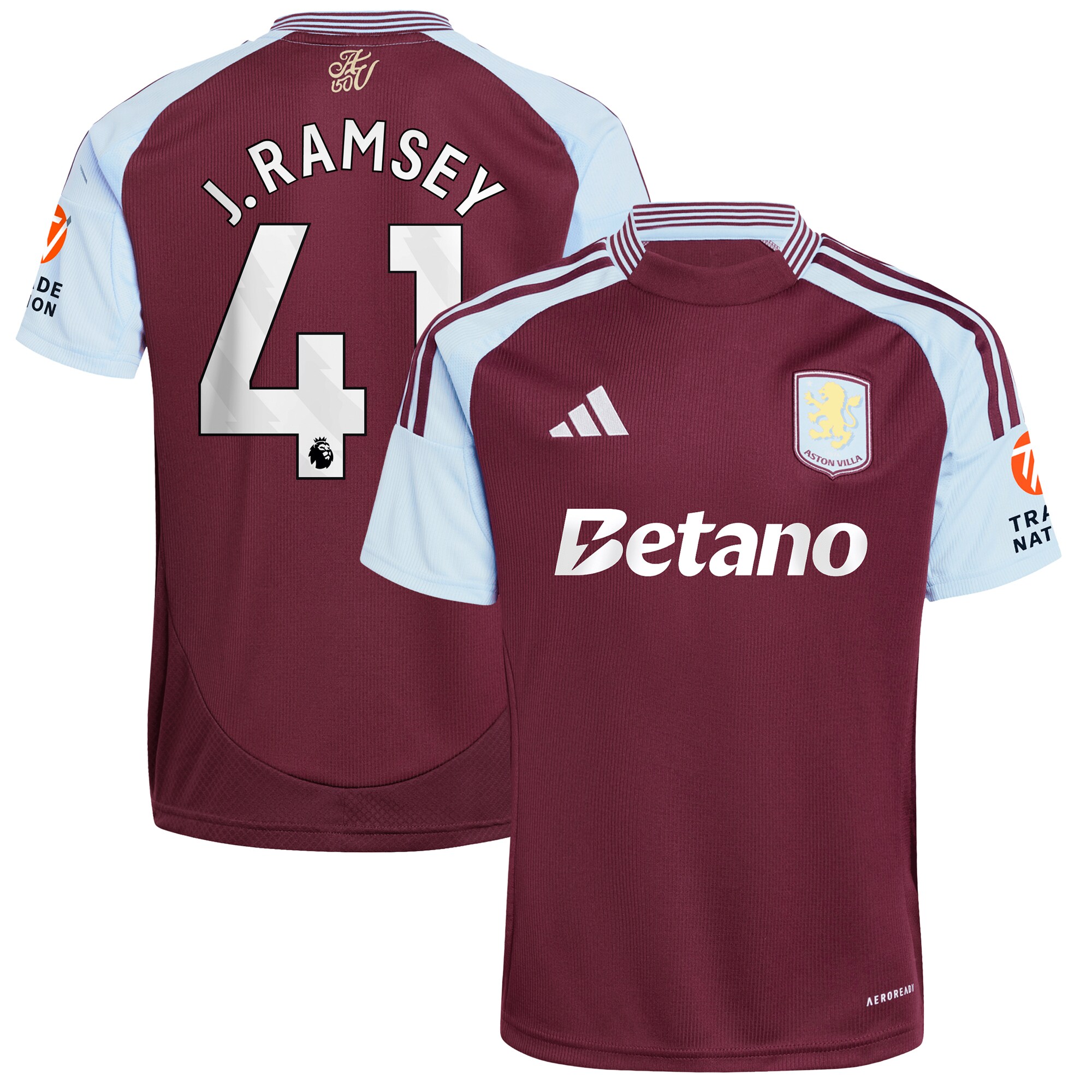 aston villa adidas home shirt 2024-25 with j. ramsey 41 printing Collection | Official Aston Villa Kits for Fans