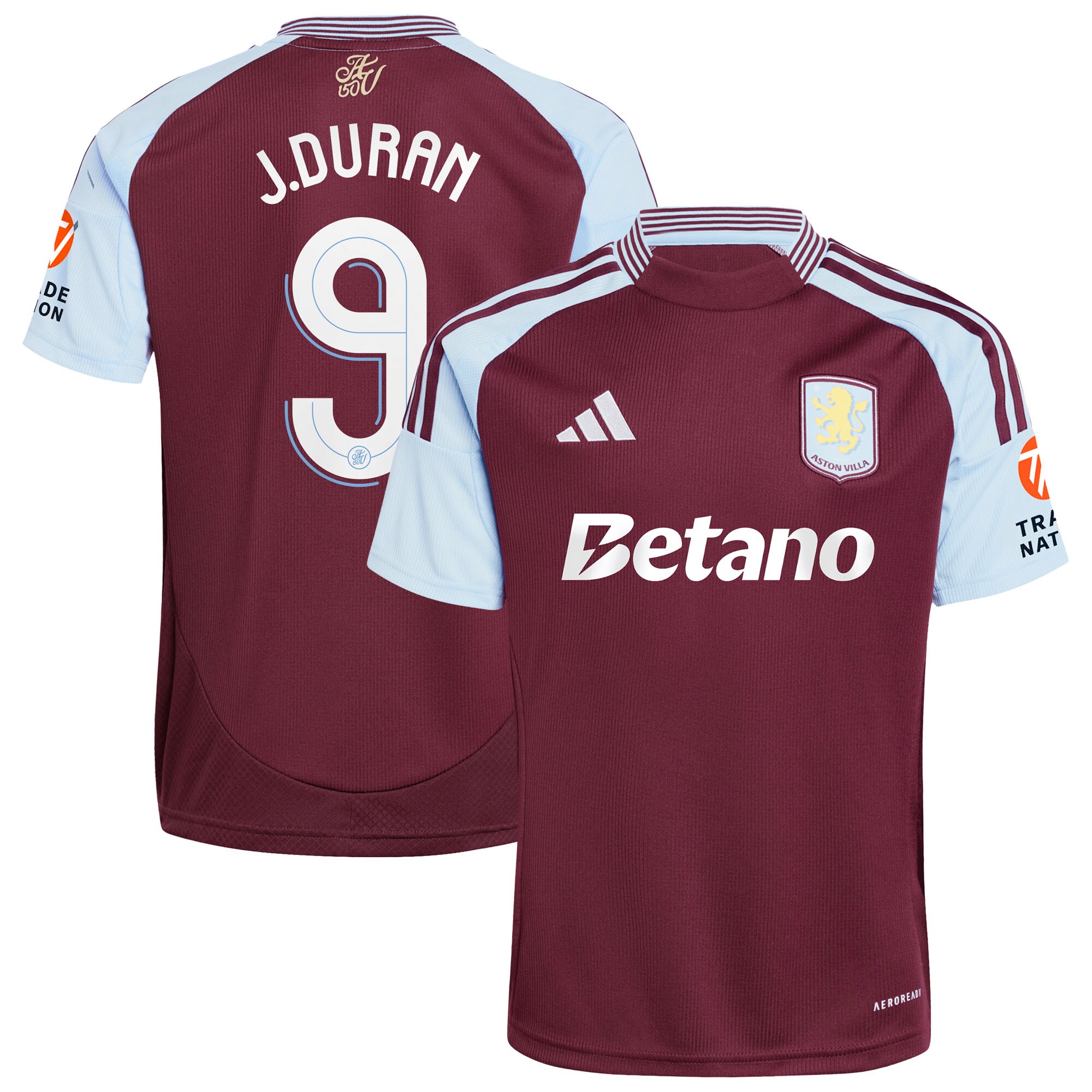 aston villa adidas home shirt 2024-25 with j.duran 9 cup printing Collection | Official Aston Villa Kits for Fans
