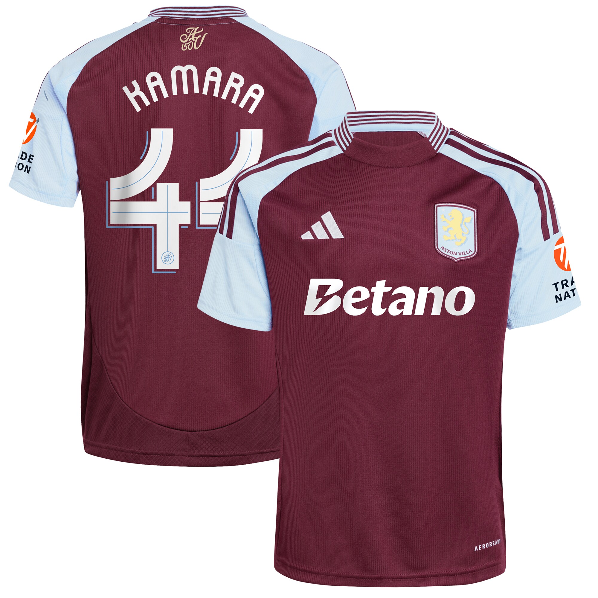 aston villa adidas home shirt 2024-25 with kamara 44 cup printing Collection | Official Aston Villa Kits for Fans