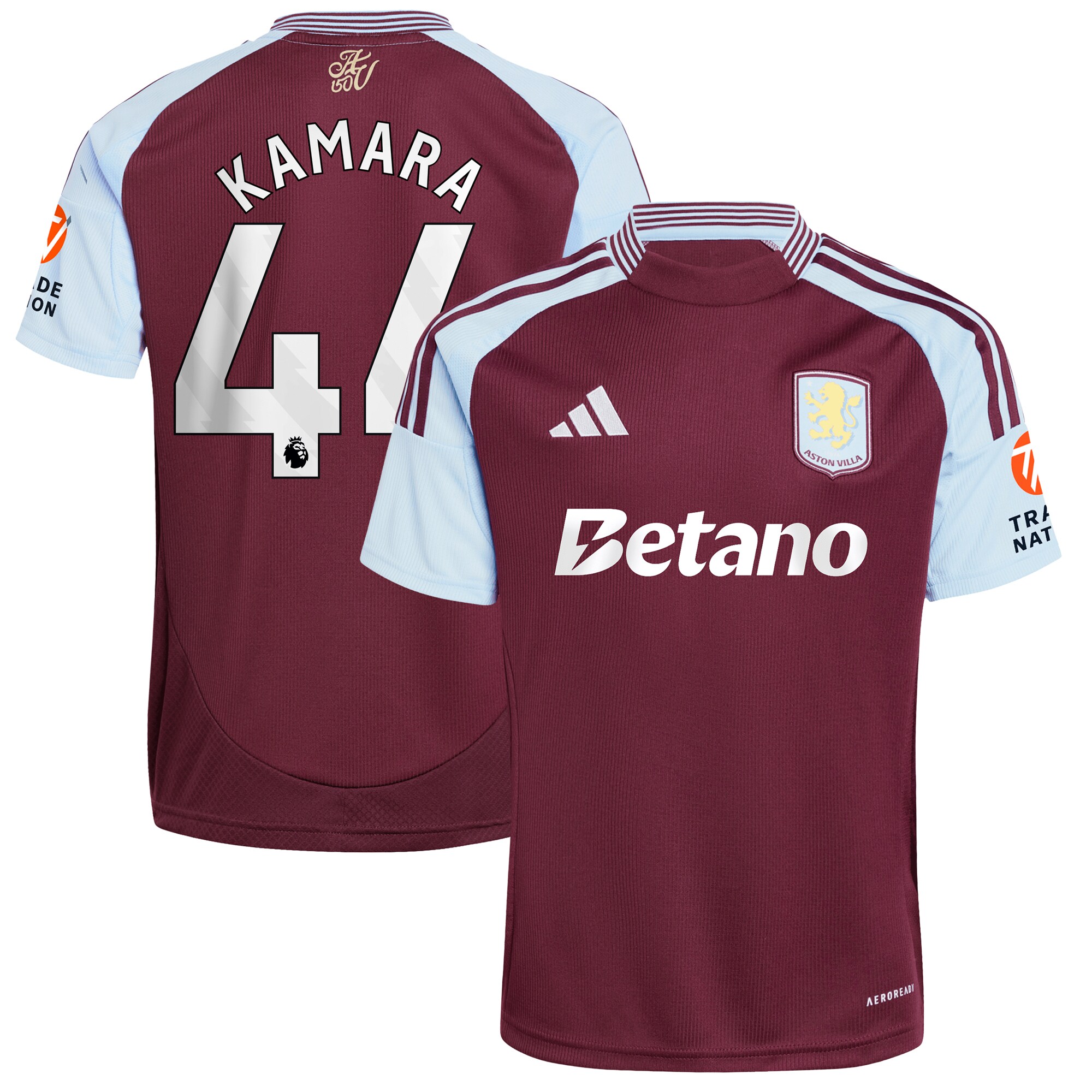 aston villa adidas home shirt 2024-25 with kamara 44 printing Collection | Official Aston Villa Kits for Fans