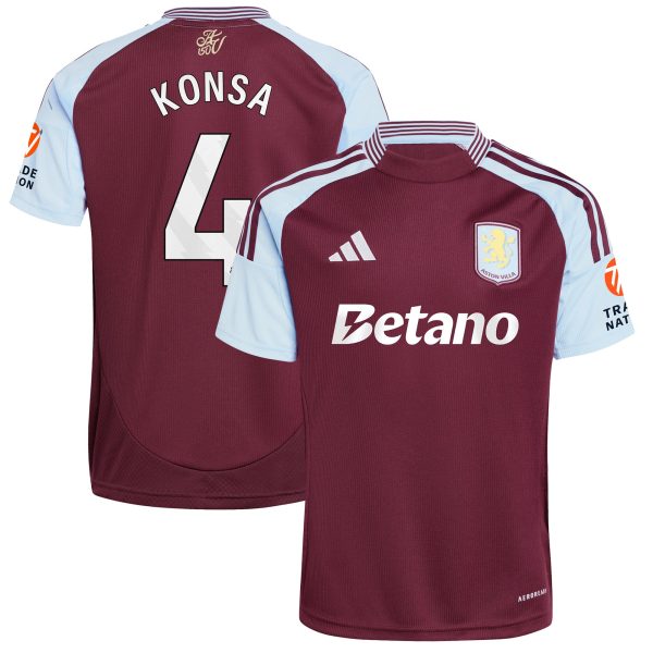 aston villa adidas home shirt 2024-25 with konsa 4 printing Collection | Official Aston Villa Kits for Fans