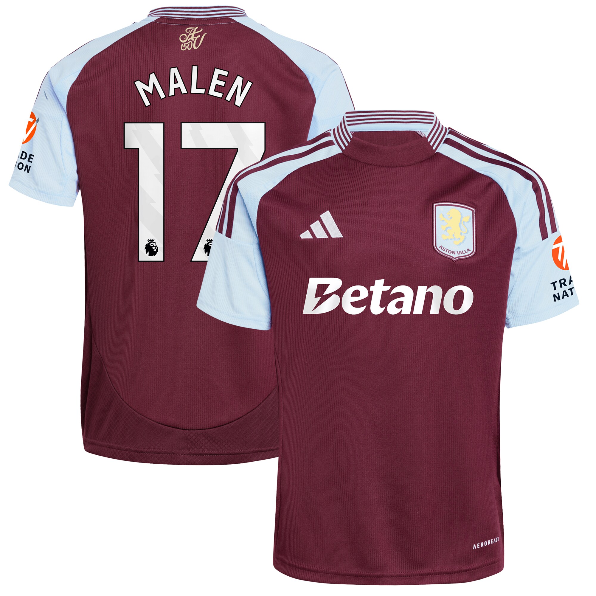 aston villa adidas home shirt 2024-25 with malen 17 printing Collection | Official Aston Villa Kits for Fans
