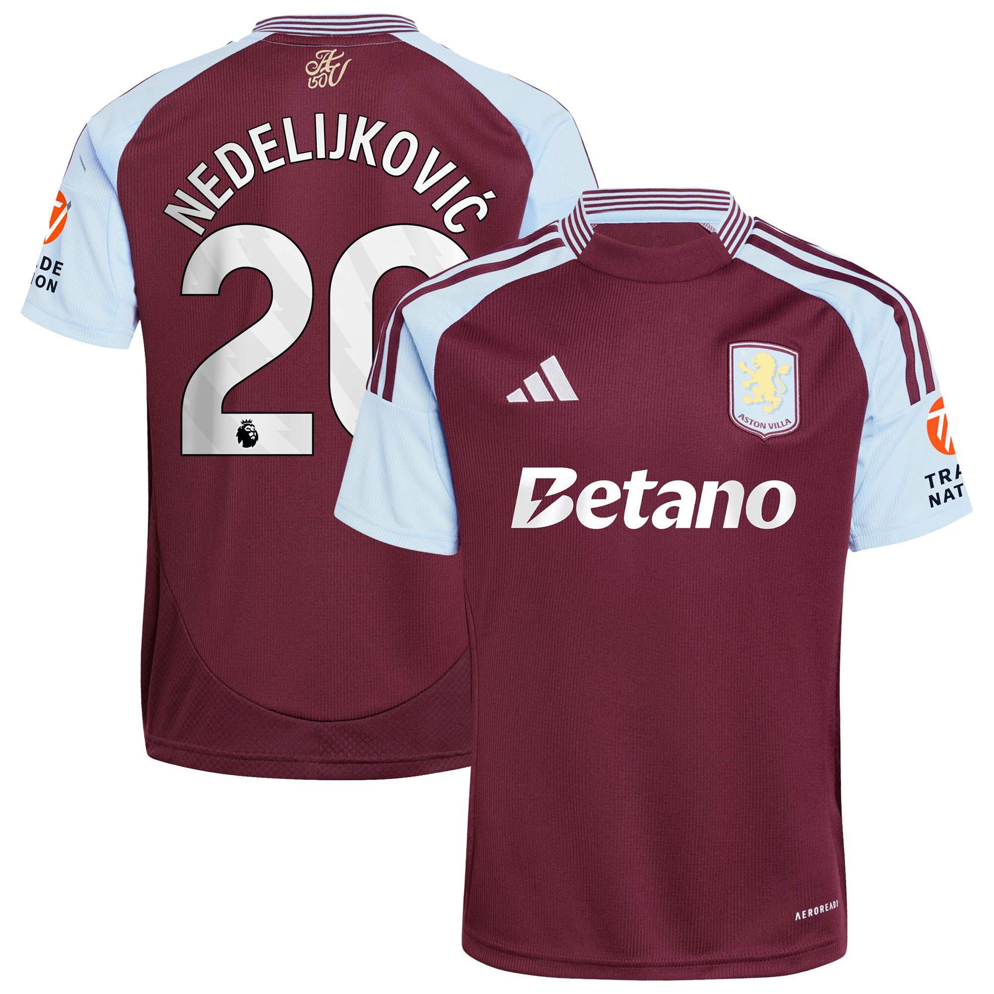 aston villa adidas home shirt 2024-25 with nedeljković 20 printing Collection | Official Aston Villa Kits for Fans