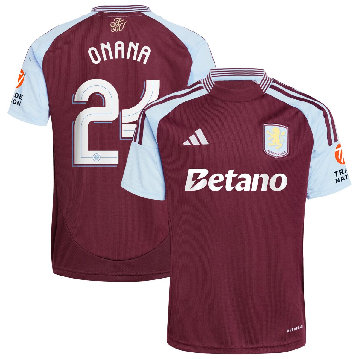 aston villa adidas home shirt 2024-25 with onana 24 cup printing Collection | Official Aston Villa Kits for Fans