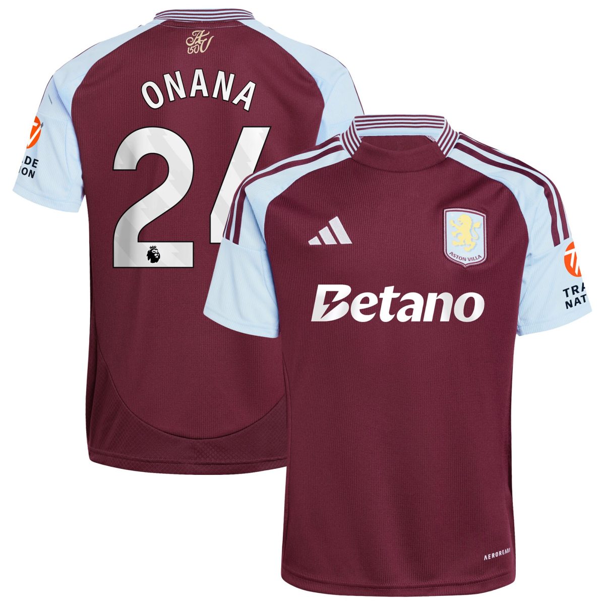aston villa adidas home shirt 2024-25 with onana 24 printing Collection | Official Aston Villa Kits for Fans