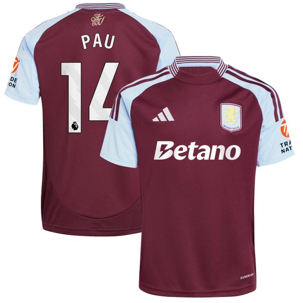 aston villa adidas home shirt 2024-25 with pau 14 printing Collection | Official Aston Villa Kits for Fans