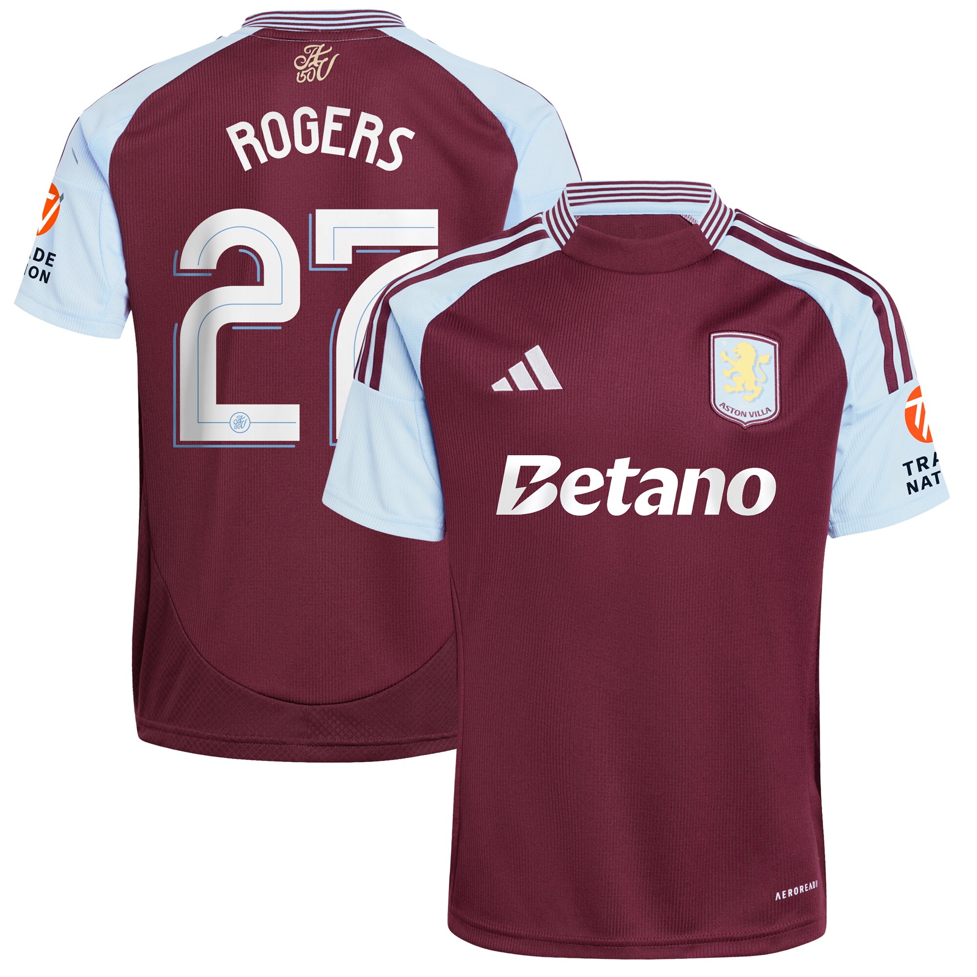 aston villa adidas home shirt 2024-25 with rogers 27 cup printing Collection | Official Aston Villa Kits for Fans