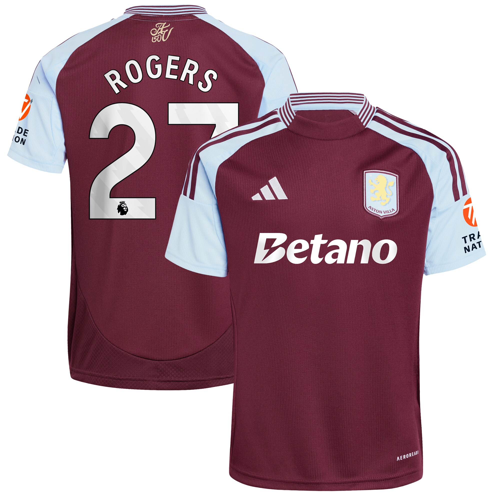 aston villa adidas home shirt 2024-25 with rogers 27 printing Collection | Official Aston Villa Kits for Fans