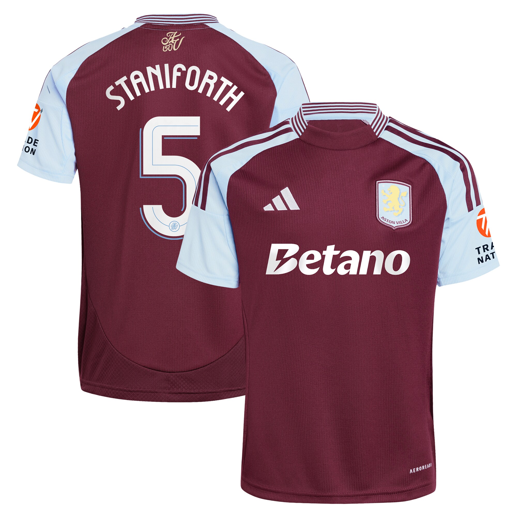 aston villa adidas home shirt 2024-25 with staniforth 5 cup printing Collection | Official Aston Villa Kits for Fans