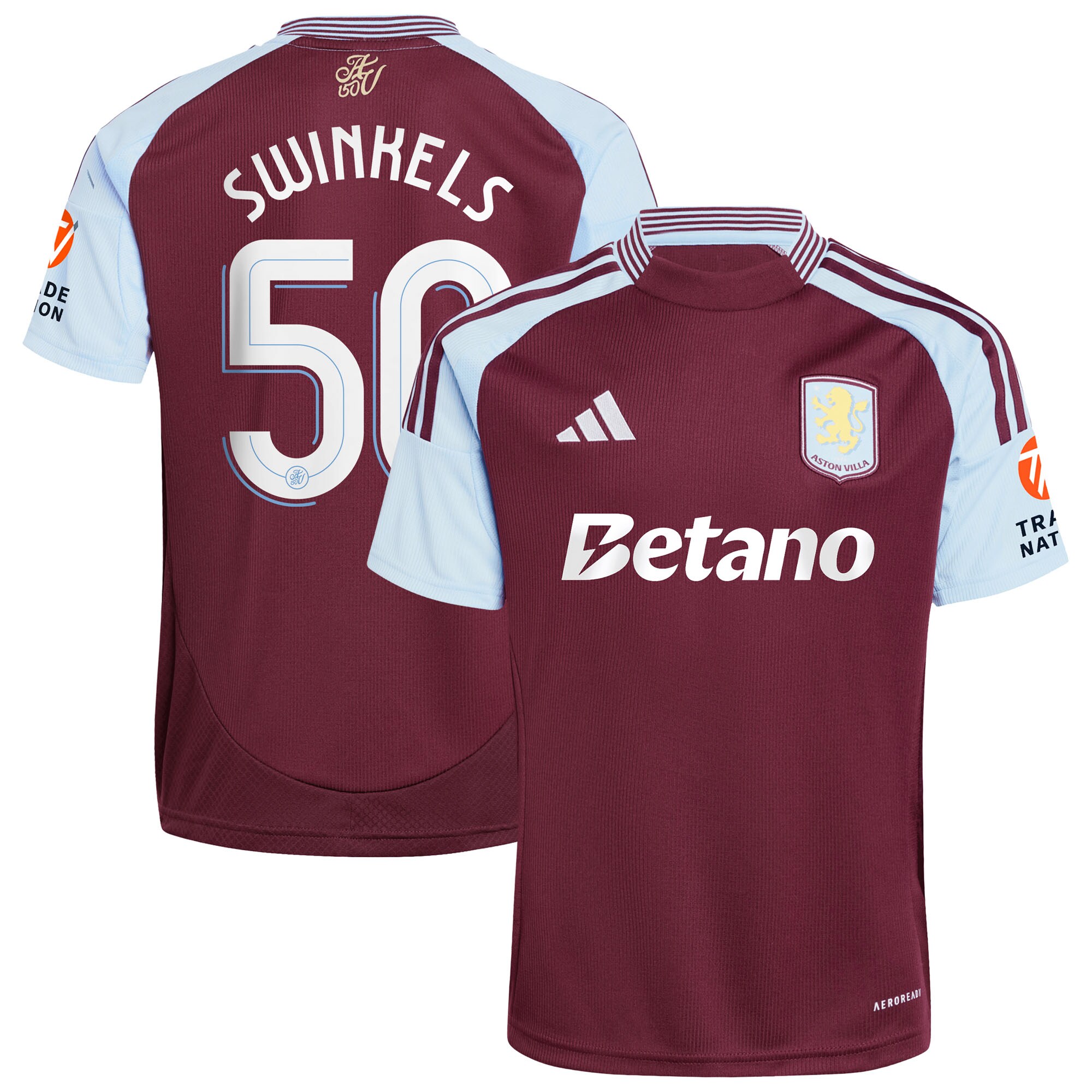 aston villa adidas home shirt 2024-25 with swinkels 50 cup printing Collection | Official Aston Villa Kits for Fans