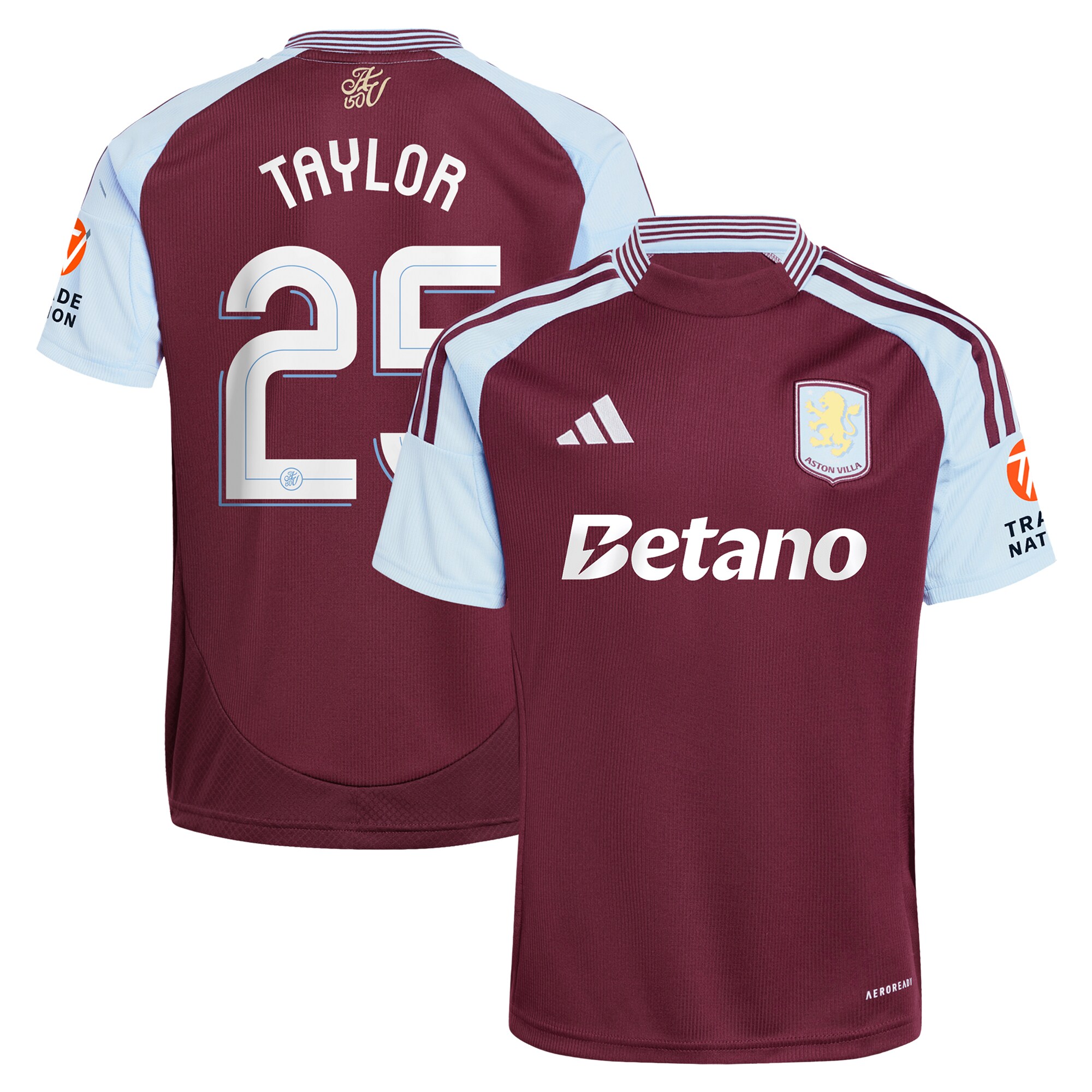 aston villa adidas home shirt 2024-25 with taylor 25 cup printing Collection | Official Aston Villa Kits for Fans