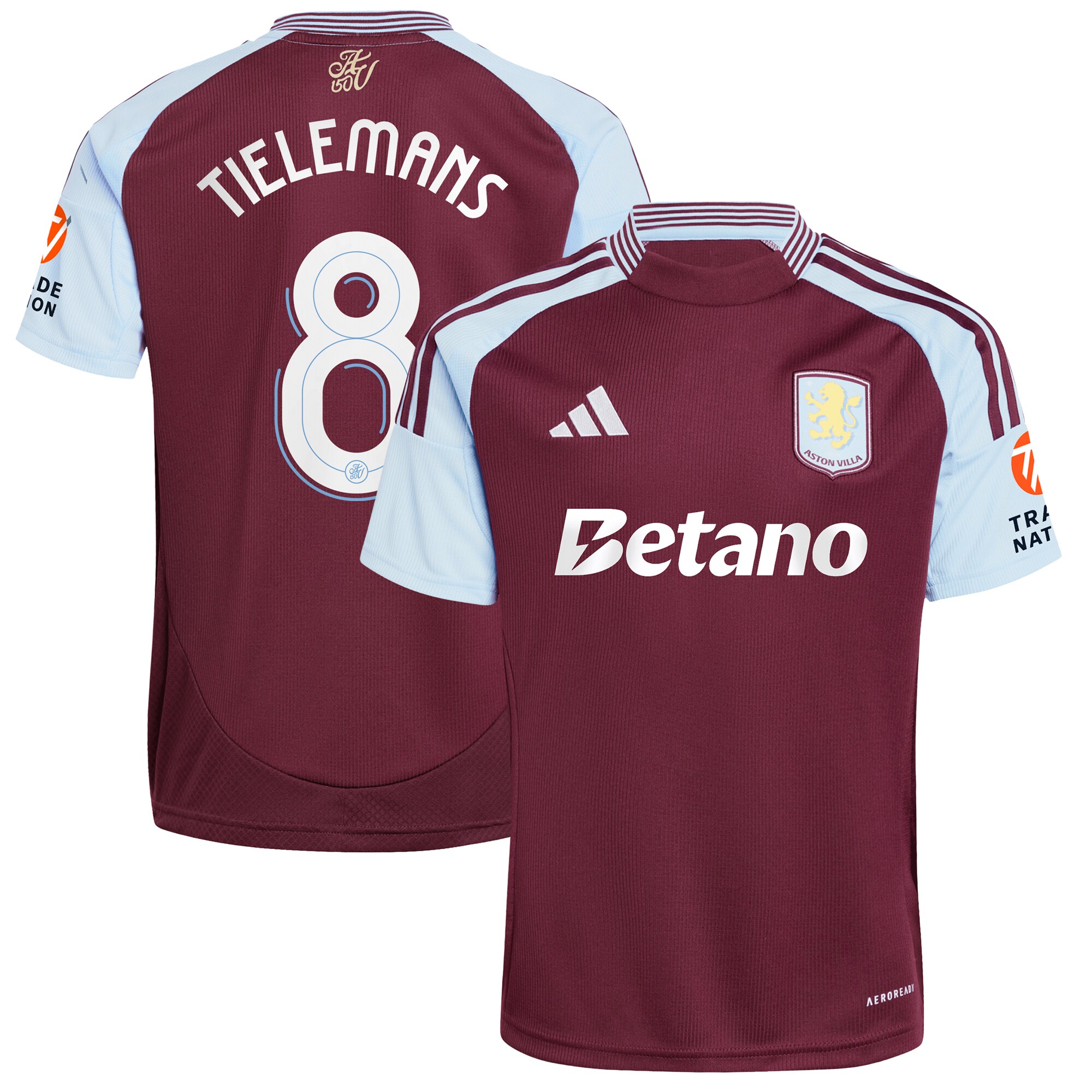 aston villa adidas home shirt 2024-25 with tielemans 8 cup printing Collection | Official Aston Villa Kits for Fans