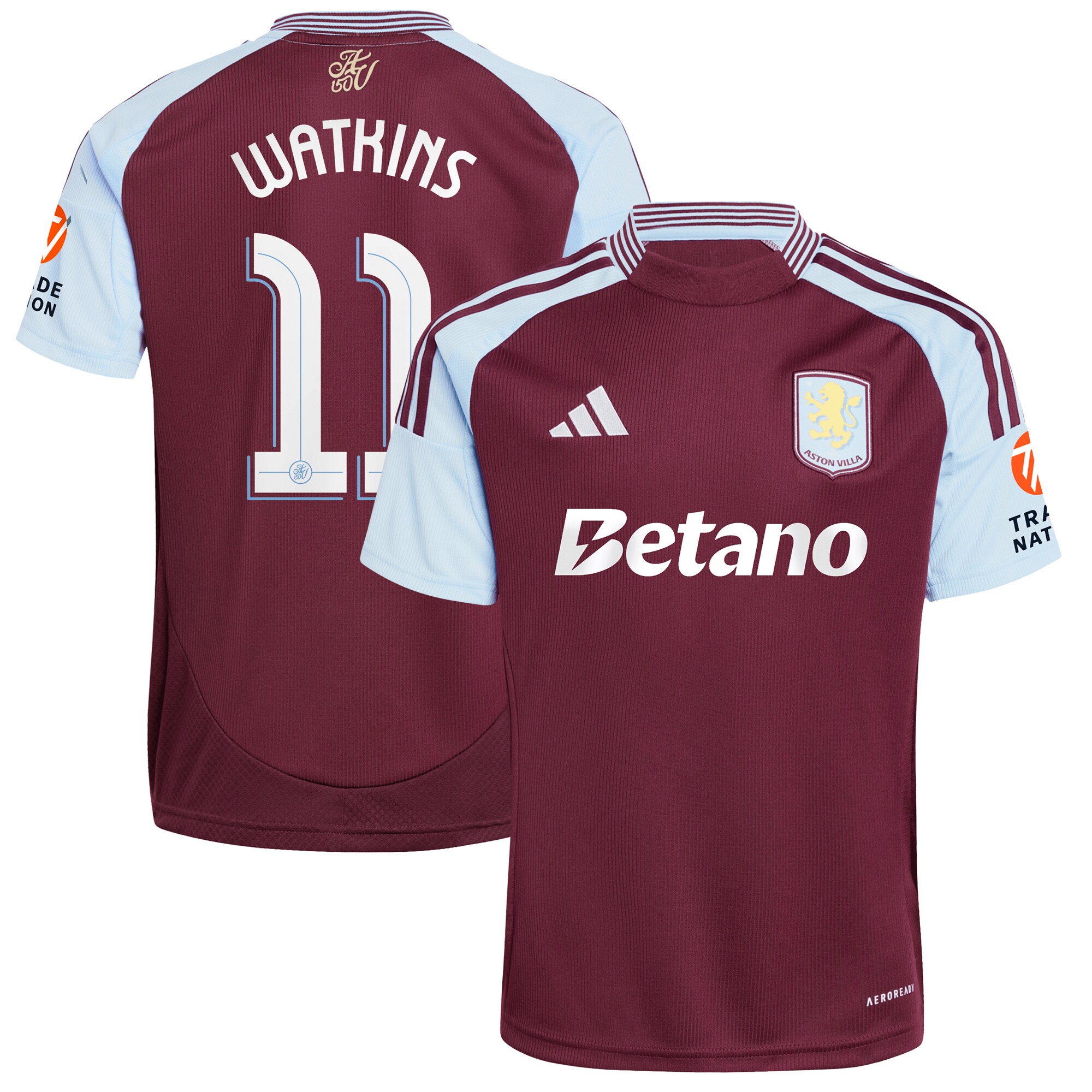 aston villa adidas home shirt 2024-25 with watkins 11 cup printing Collection | Official Aston Villa Kits for Fans