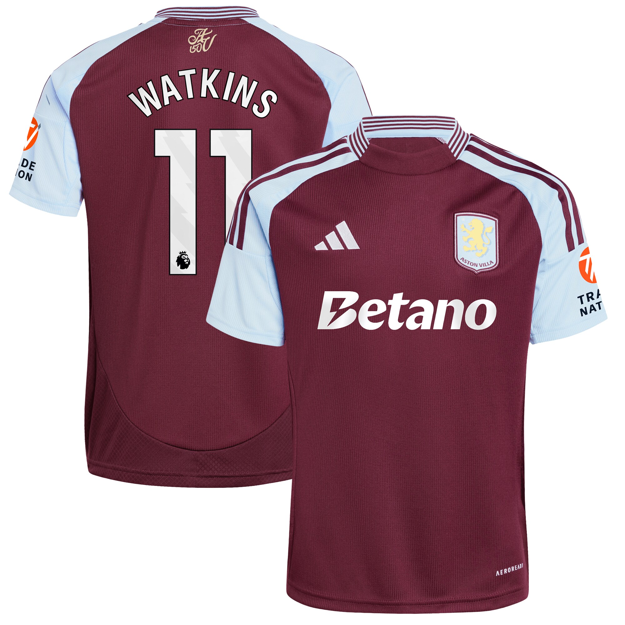 aston villa adidas home shirt 2024-25 with watkins 11 printing Collection | Official Aston Villa Kits for Fans