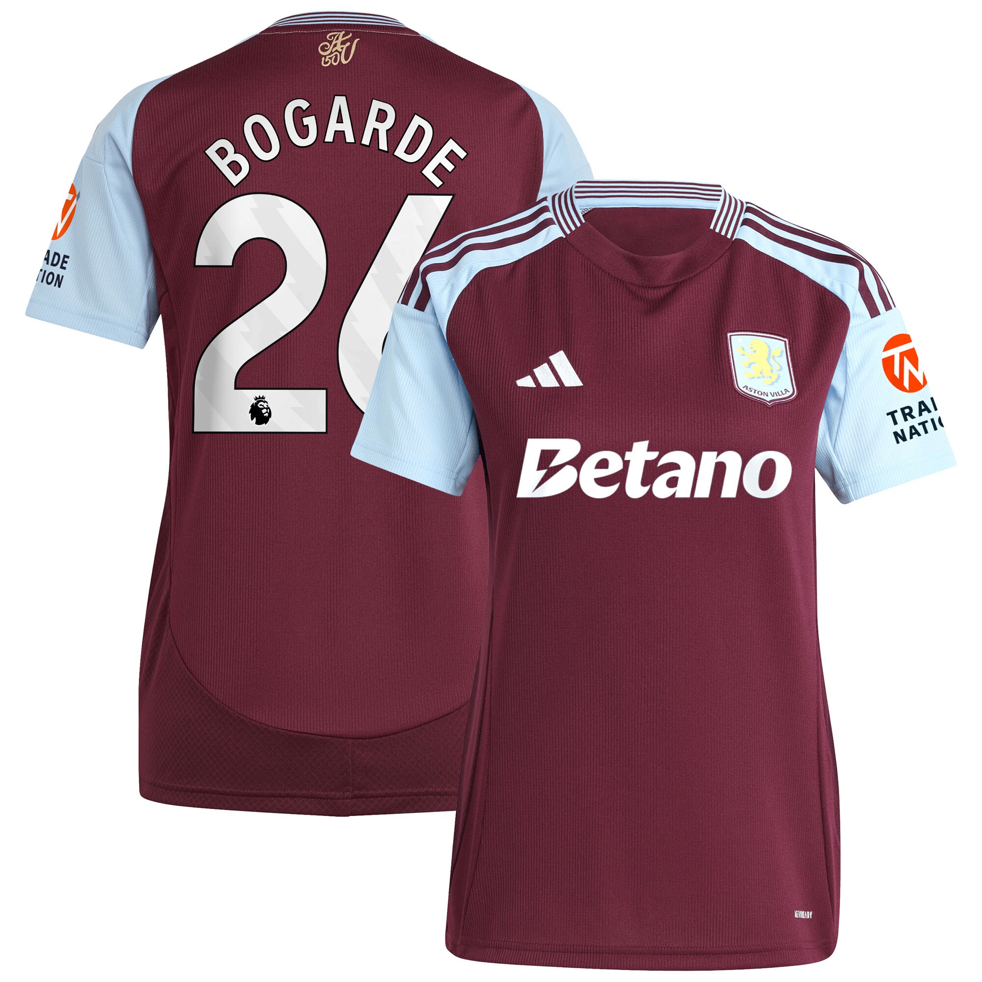 aston villa adidas home shirt 2024-25 – womens with bogarde 26 printing Collection | Official Aston Villa Kits for Fans