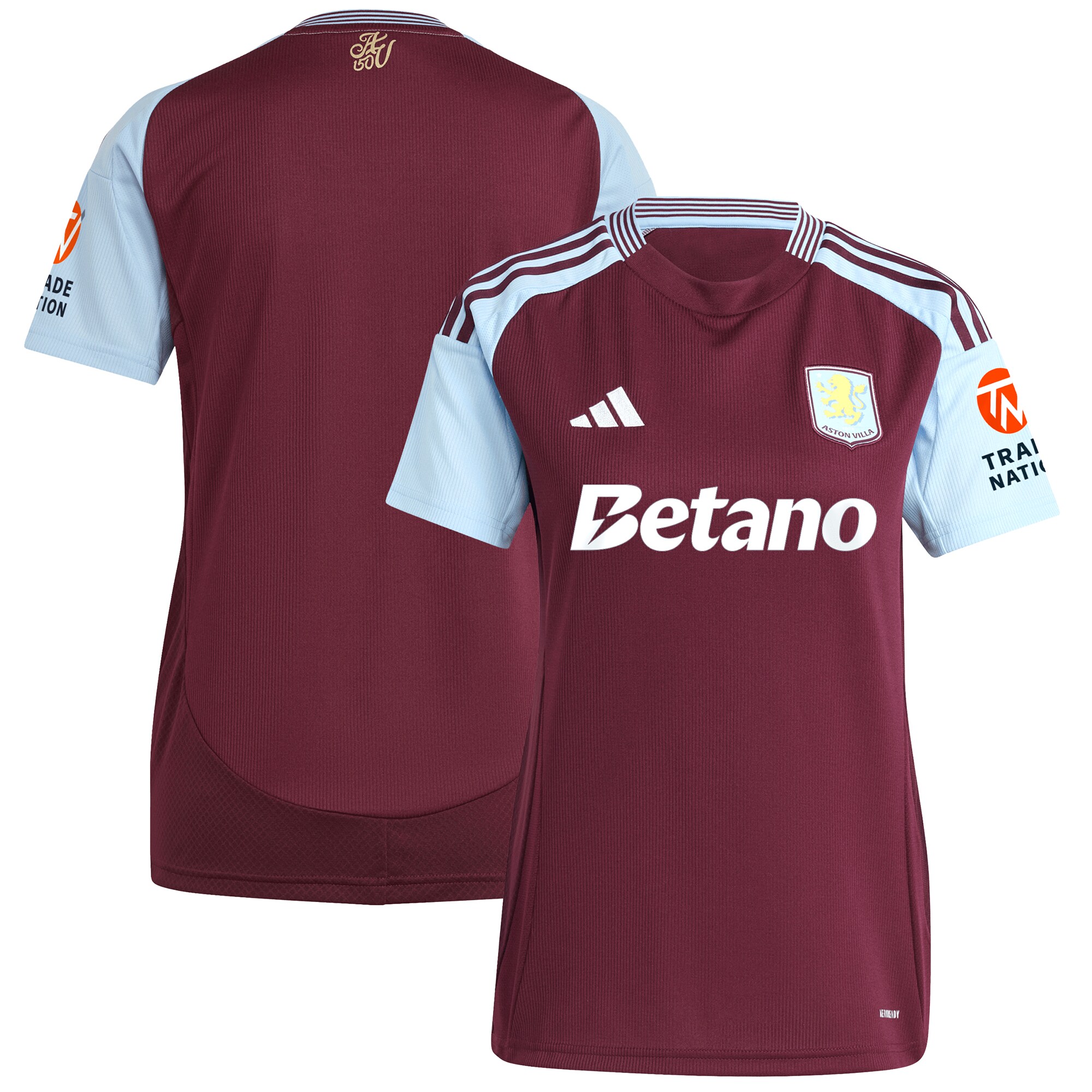 aston villa adidas home shirt 2024-25 – womens with custom printing Collection | Official Aston Villa Kits for Fans