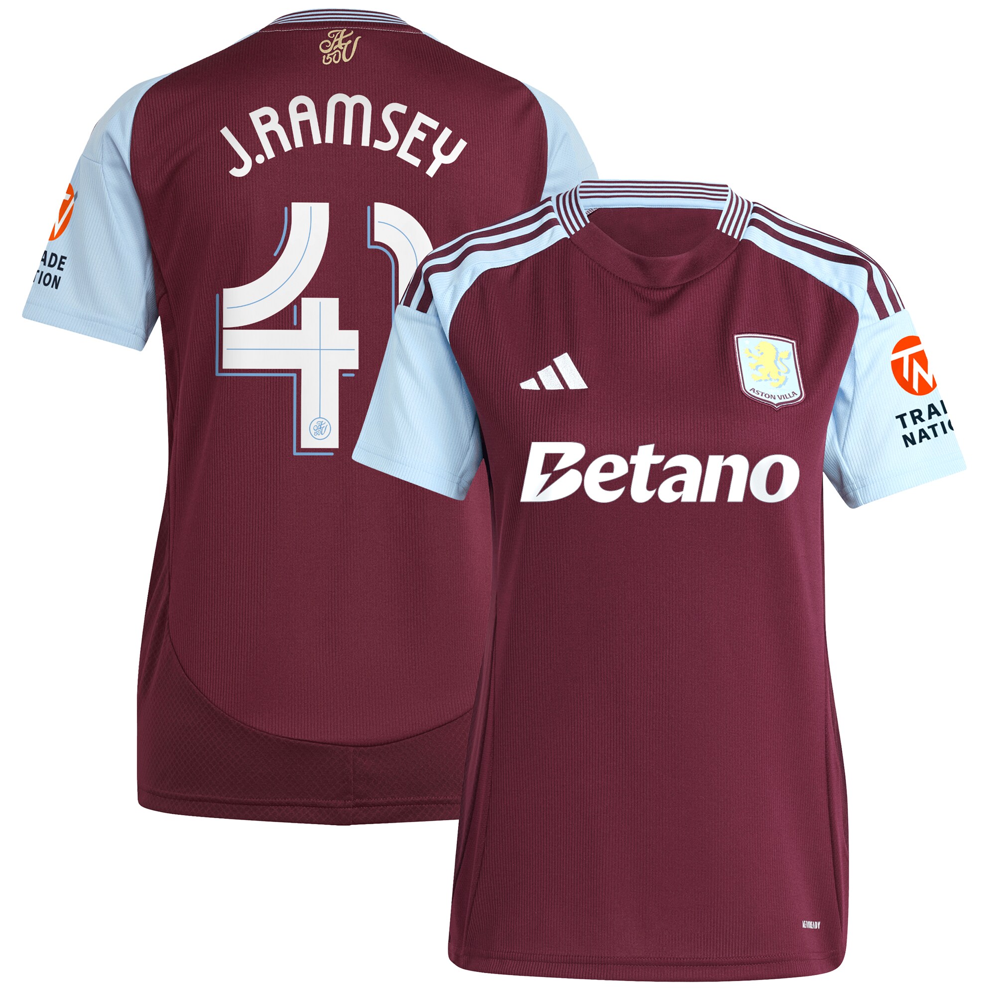 aston villa adidas home shirt 2024-25 – womens with j. ramsey 41 cup printing Collection | Official Aston Villa Kits for Fans