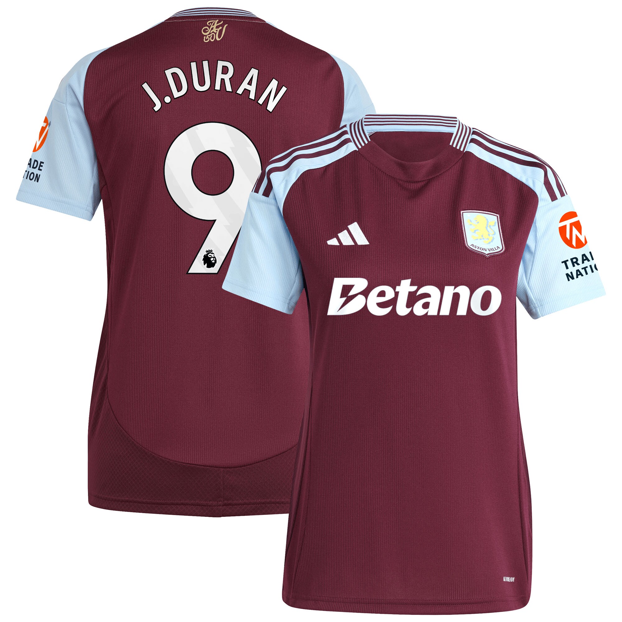 aston villa adidas home shirt 2024-25 – womens with j.duran 9 printing Collection | Official Aston Villa Kits for Fans