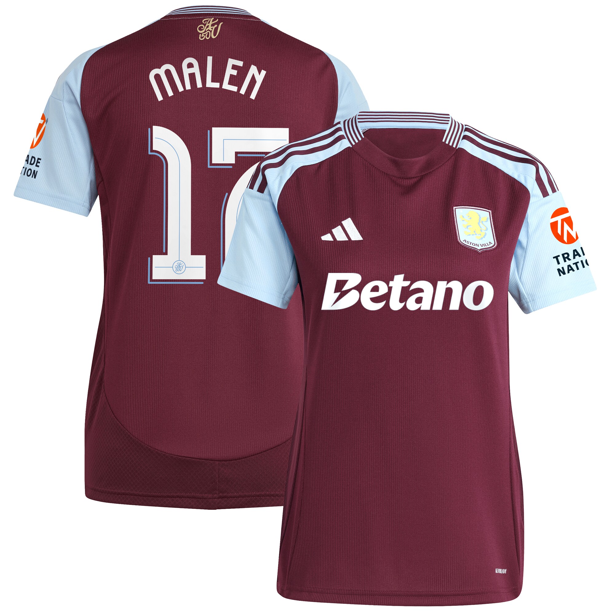 aston villa adidas home shirt 2024-25 – womens with malen 17 cup printing Collection | Official Aston Villa Kits for Fans
