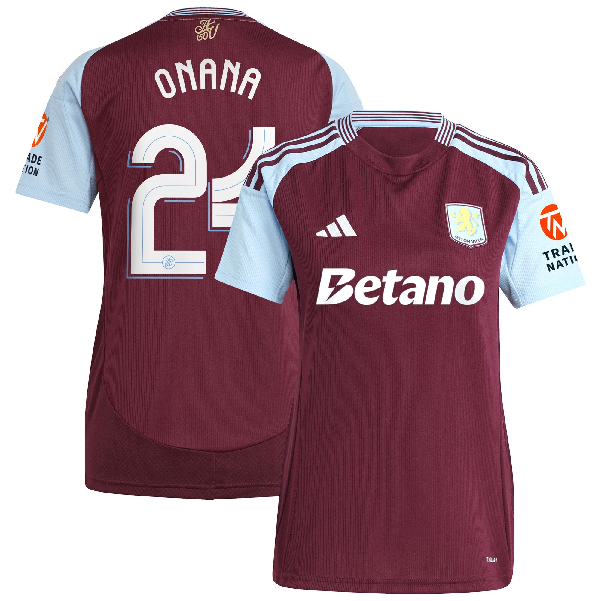 aston villa adidas home shirt 2024-25 – womens with onana 24 cup printing Collection | Official Aston Villa Kits for Fans