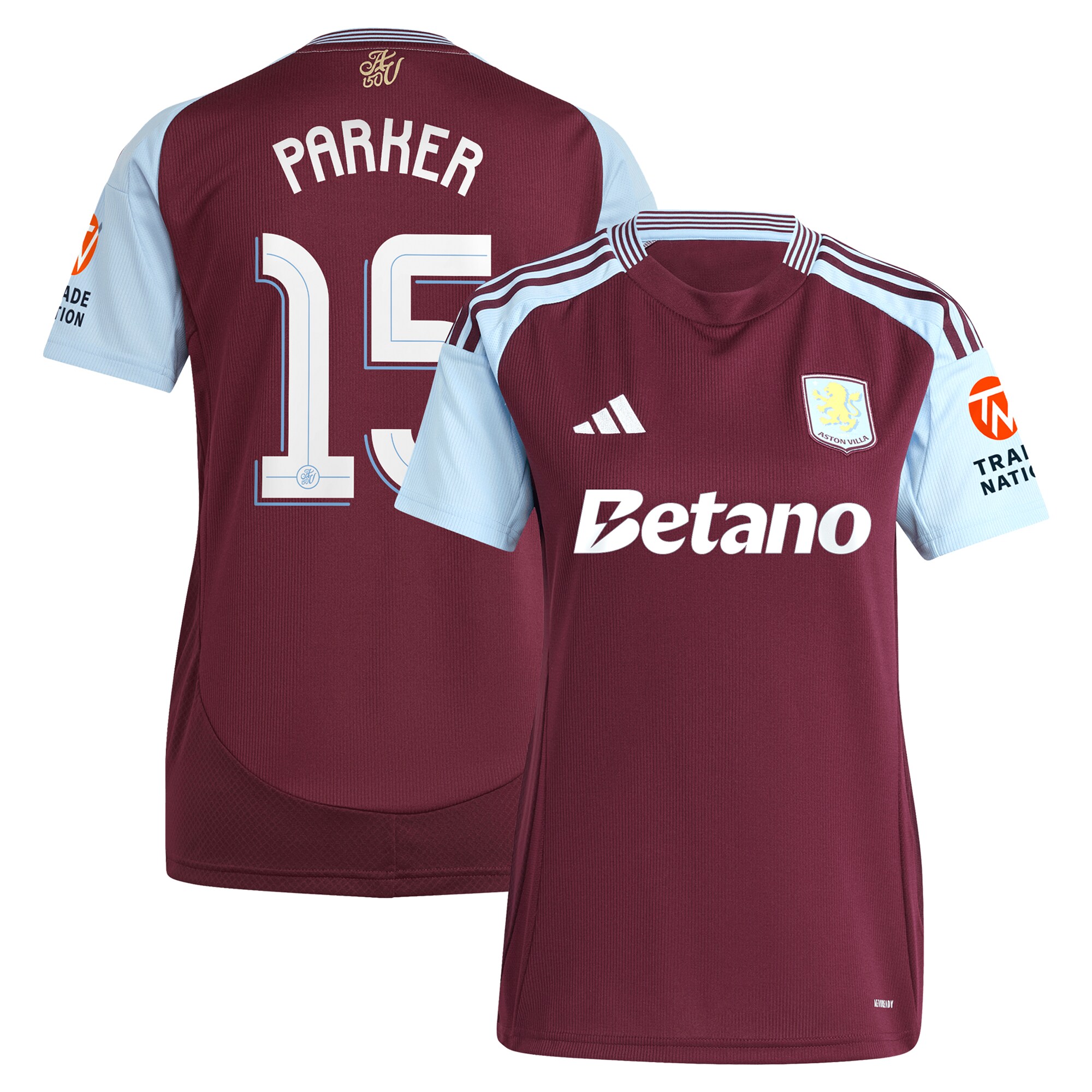 aston villa adidas home shirt 2024-25 – womens with parker 15 cup printing Collection | Official Aston Villa Kits for Fans