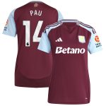 aston villa adidas home shirt 2024-25 – womens with pau 14 printing Collection | Official Aston Villa Kits for Fans