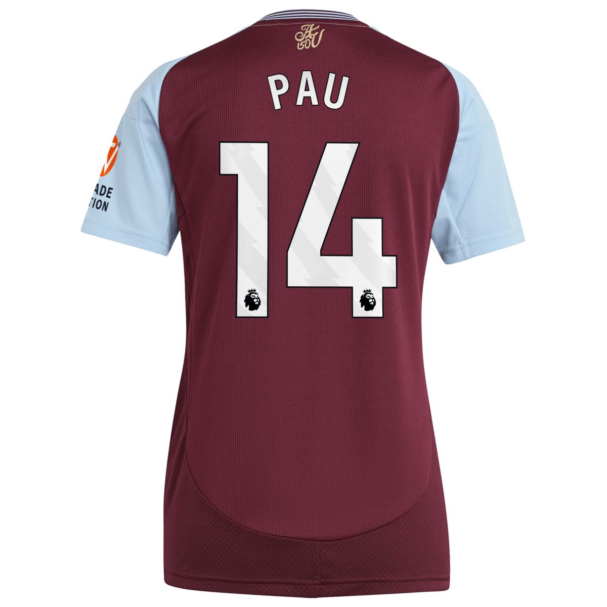 aston villa adidas home shirt 2024-25 – womens with pau 14 printing Collection | Official Aston Villa Kits for Fans