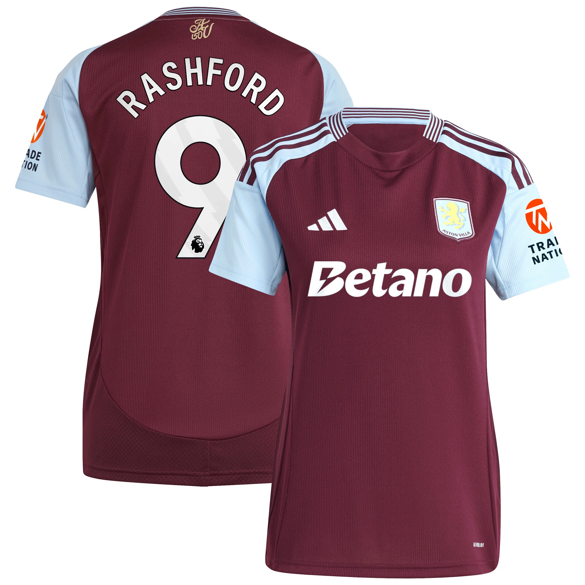 aston villa adidas home shirt 2024-25 – womens with rashford 9 printing Collection | Official Aston Villa Kits for Fans