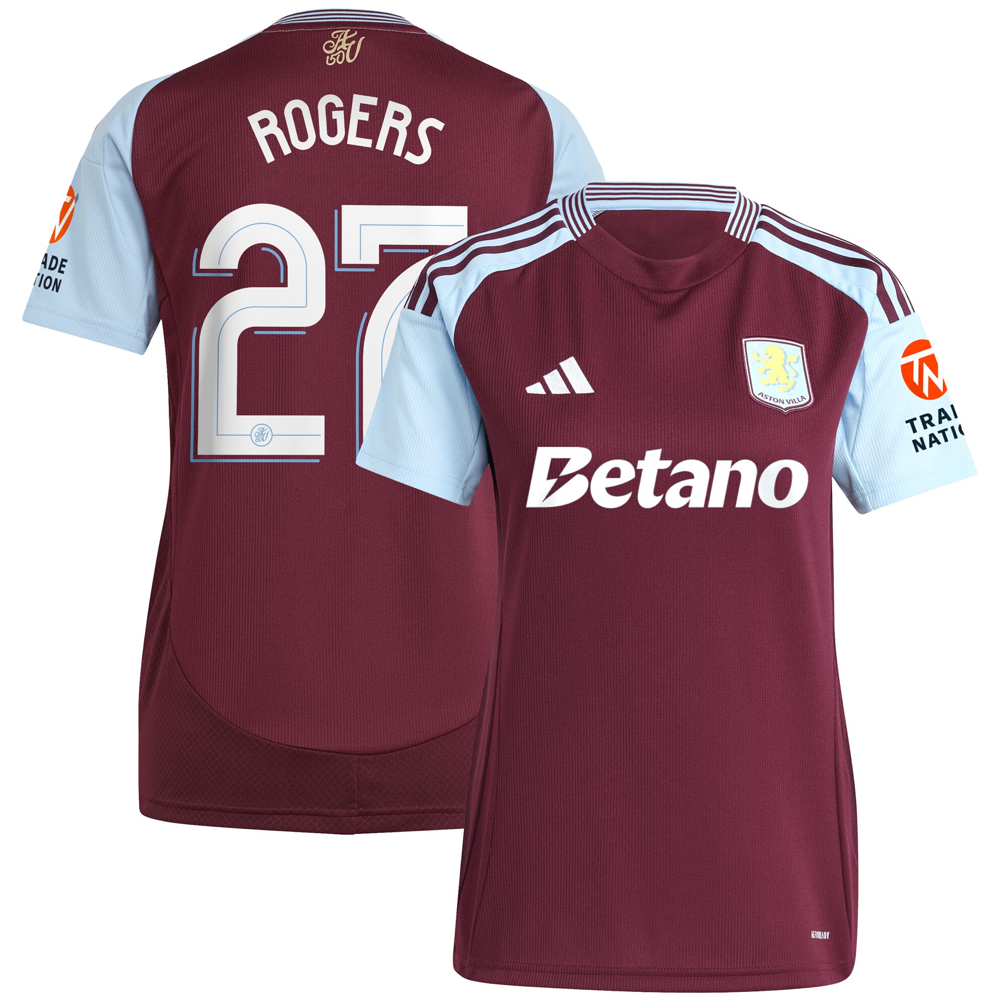 aston villa adidas home shirt 2024-25 – womens with rogers 27 cup printing Collection | Official Aston Villa Kits for Fans