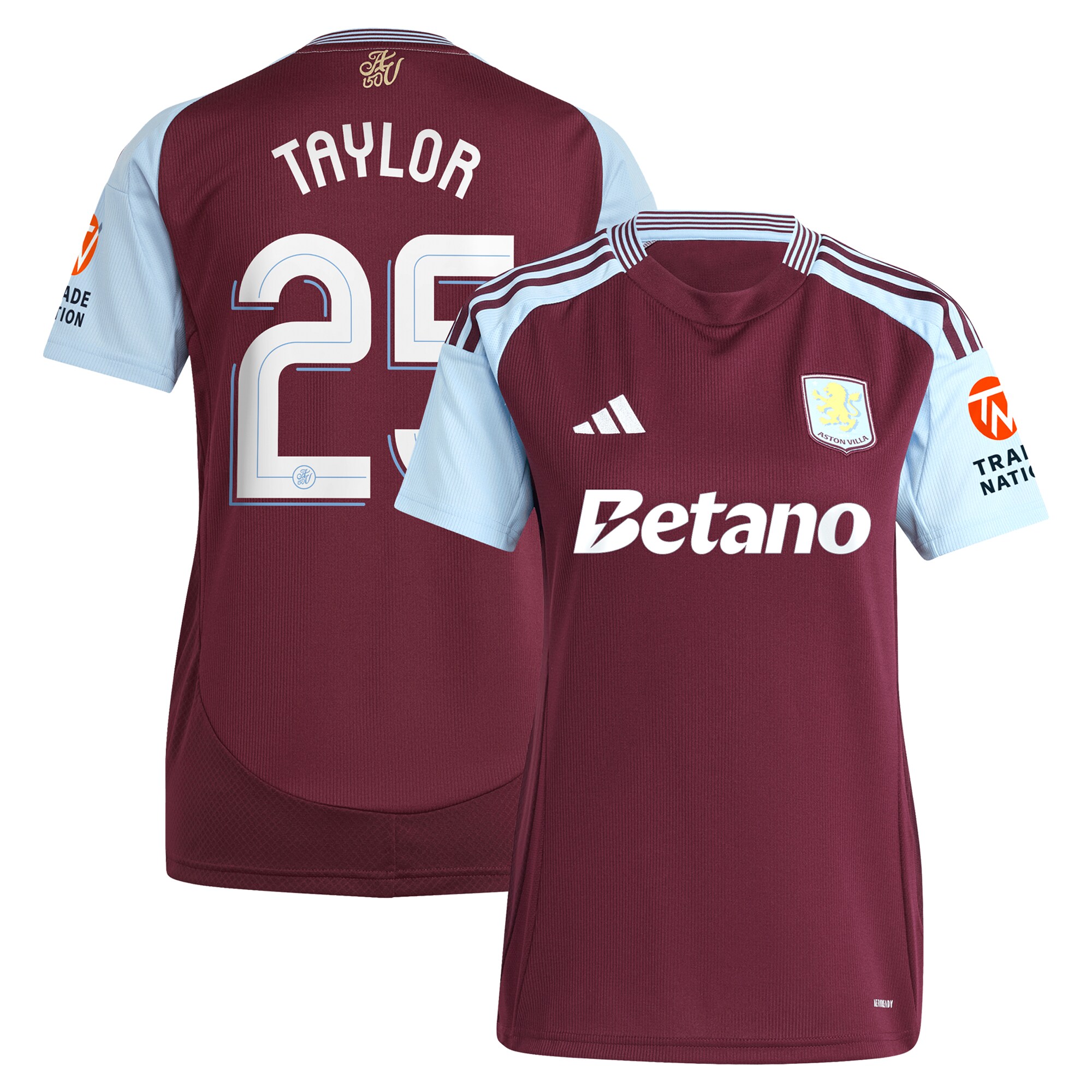 aston villa adidas home shirt 2024-25 – womens with taylor 25 cup printing Collection | Official Aston Villa Kits for Fans