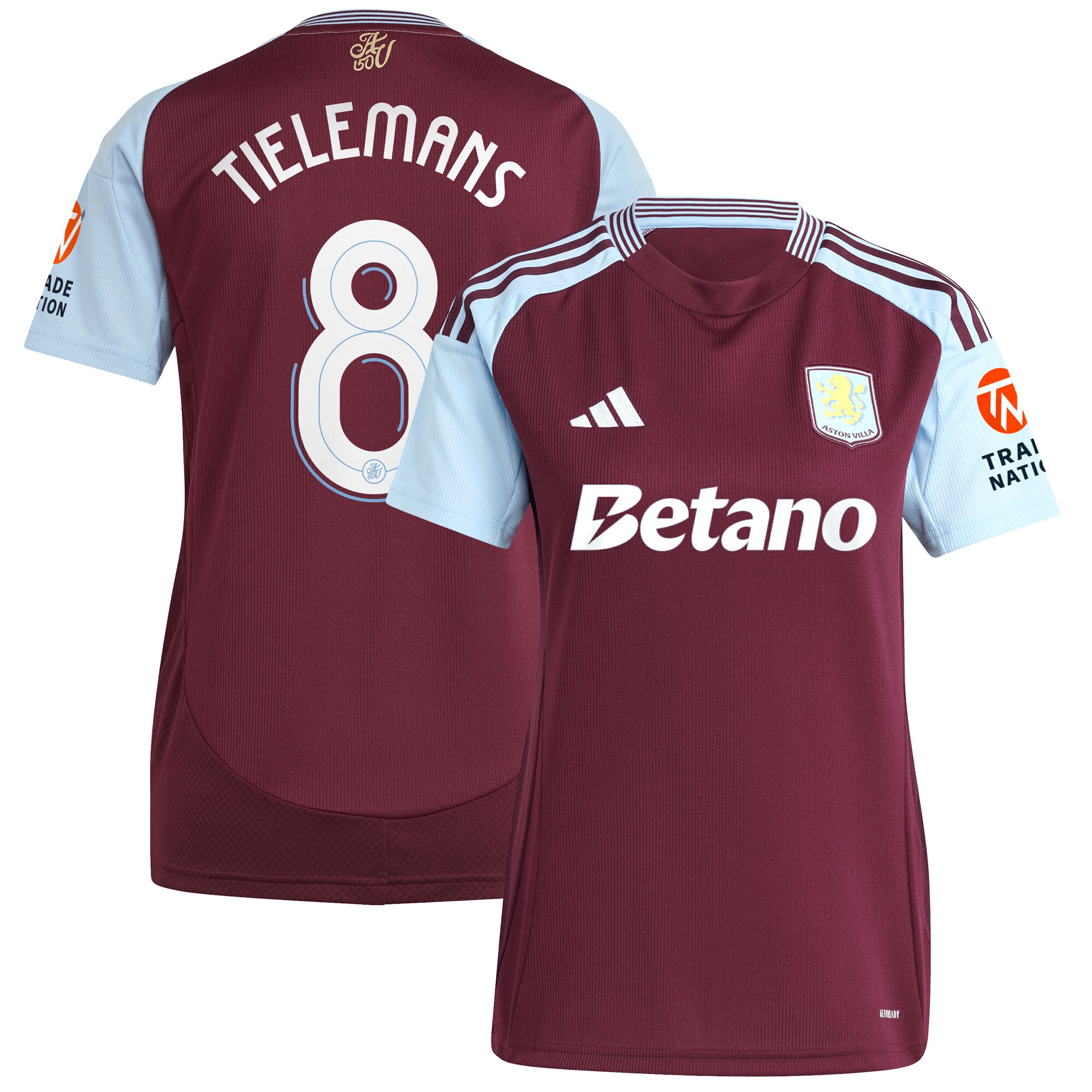 aston villa adidas home shirt 2024-25 – womens with tielemans 8 cup printing Collection | Official Aston Villa Kits for Fans