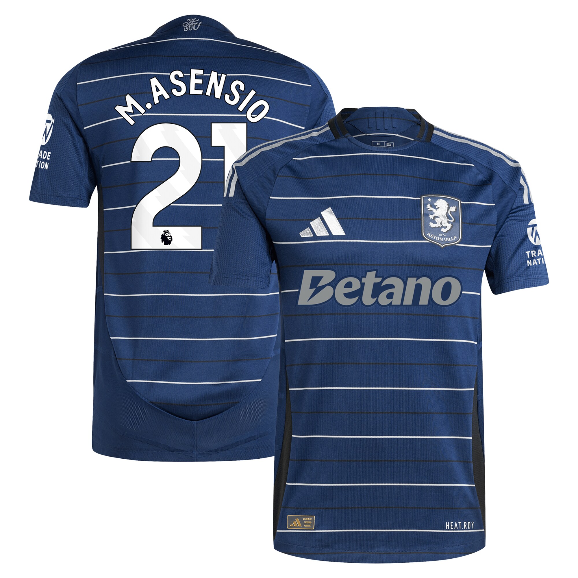 aston villa adidas third authentic shirt 2024-25 with m.asensio 21 printing Collection | Official Aston Villa Kits for Fans
