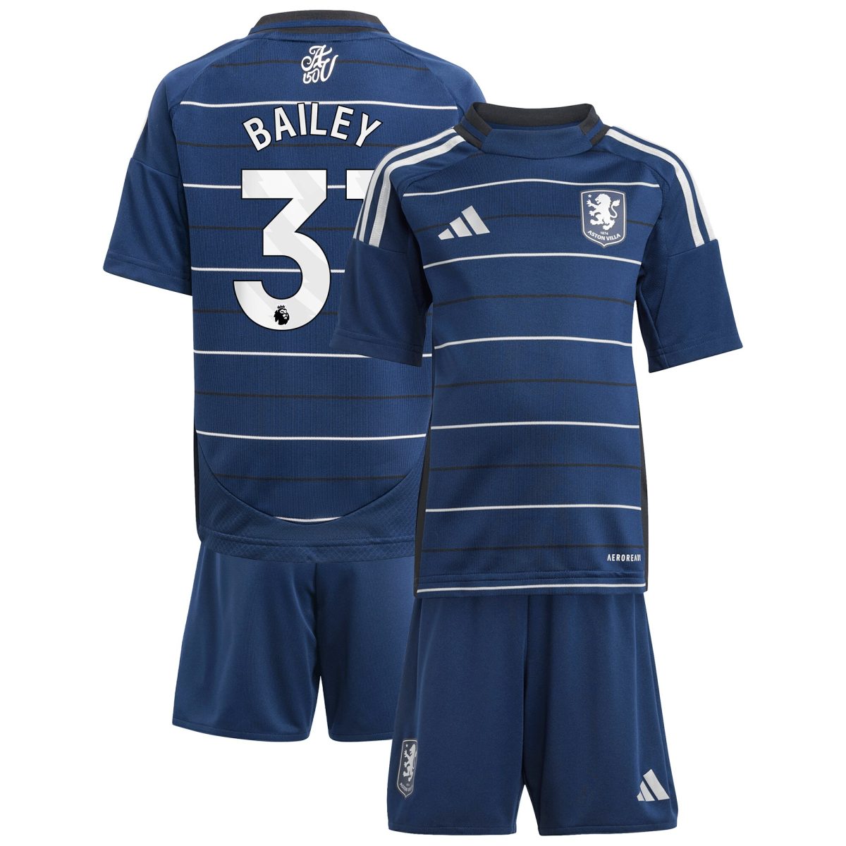 aston villa adidas third minikit 2024-25 with bailey 31 printing Collection | Official Aston Villa Kits for Fans
