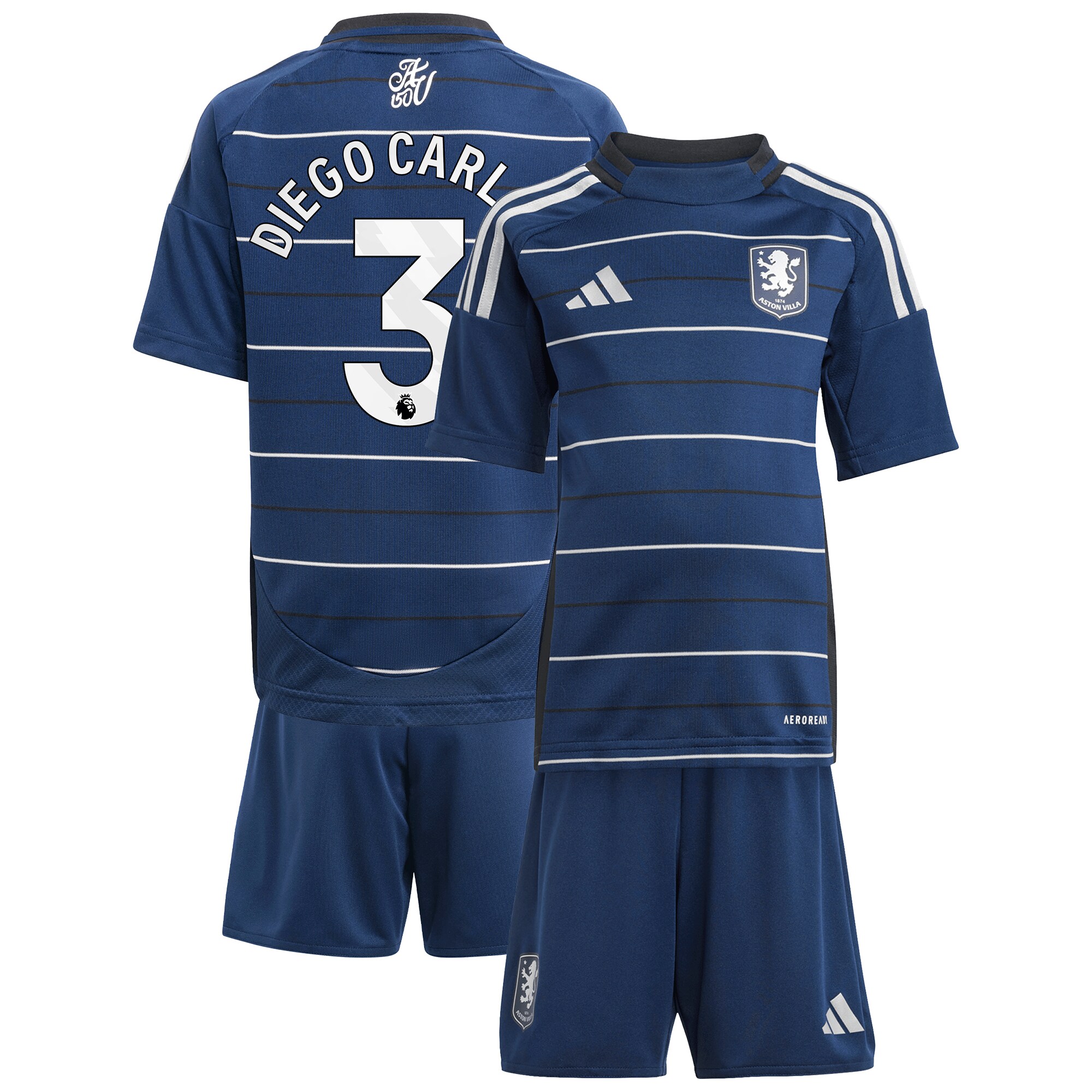 aston villa adidas third minikit 2024-25 with diego carlos 3 printing Collection | Official Aston Villa Kits for Fans